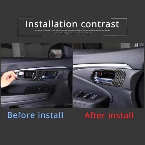 Vista 4 de Cubierta interior de la manija de la puerta para Honda Pilot 2016-2022, 4 piezas de material ABS de material ABS accesorios protectores de marco