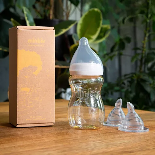 Vista 9 de Minbie Biberón para lactancia materna de 3 meses, kit sin BPA