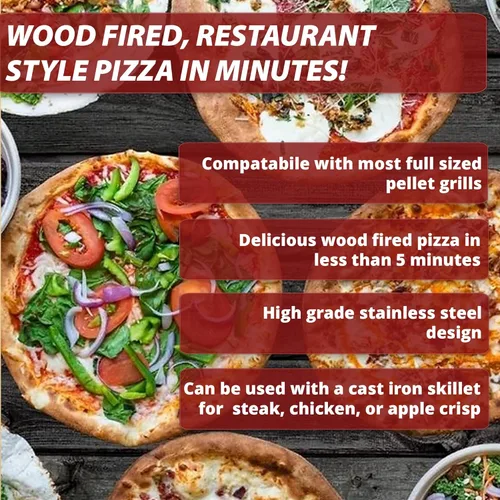 Vista 4 de Green Mountain Grill - Horno de leña para pizza para parrilla al carbón Daniel Boone y Jim Bowie
