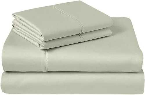 Vista 2 de Rajlinen Juego de sábanas de 4 piezas tamaño individual, juego de sábanas 100% algodón, sábanas de lujo para hotel con bolsillos profundos de hasta