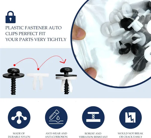Vista 3 de Kit de 10 piezas de clip de tuerca de perno compatible con Ford Escape F-150 Edge Focus Fusion C-Max S-Max Transit Lincoln MKC W708591S424