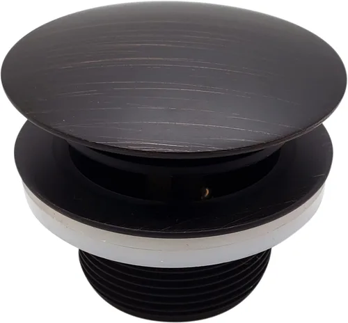 Vista 3 de Westbrass D398RK-12A Tapón de drenaje de bañera con punta de hongo de rosca gruesa NPSM de 1-1/2 pulgadas con placa frontal de desbordamiento Bronce