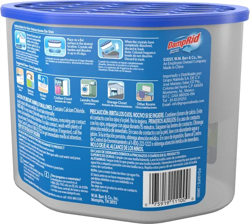 Vista 4 de DampRid Fresh Scent Absorbedor de Humedad Desechable, 10.5 oz., Paquete de 3 – Atrae y Atrapa el Exceso de Humedad, Elimina Olores Rancios, Crea