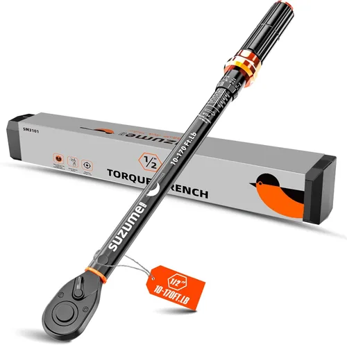 Vista 11 de SUZUME Llave dinamométrica de 3/8 (5-45 pies libras/6.8-61 N.m) Llave dinamométrica de cabeza reversible de 72 dientes ± 3% de alta precisión Llaves