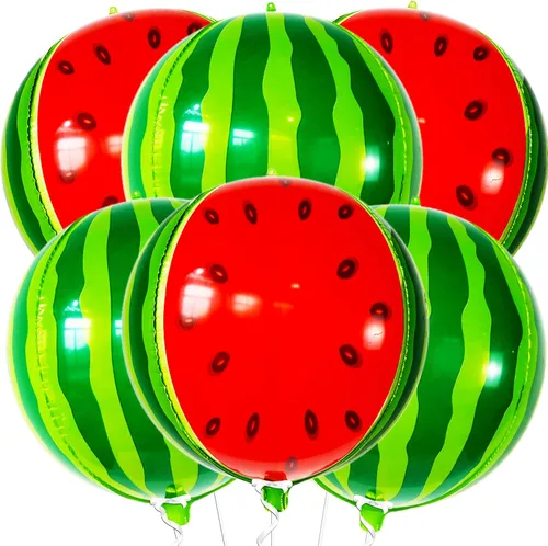 Vista 12 de KatchOn, Globos grandes de sandía de 22 pulgadas, paquete de 6, globos de verano para decoraciones de cumpleaños de sandía, decoraciones de fiesta