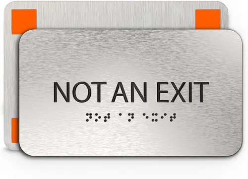 Vista 9 de ADASigns - Letrero para sala de conferencias, 7 pulgadas de ancho x 4 pulgadas de alto, aluminio cepillado duradero con braille de grado 2, fácil