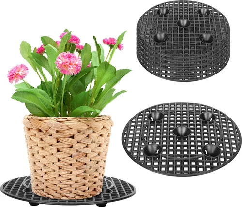 moonoom Elevador de macetas de 8 piezas, soportes de plástico de 12 pulgadas para plantas de flores, soporte portátil para macetas de patio para