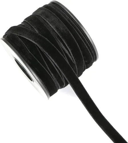 Vista 5 de Cinta de terciopelo de 18 yardas de ancho de 3/8 pulgadas de ancho, rollo de cinta de terciopelo de una sola cara con carrete para envolver regalos