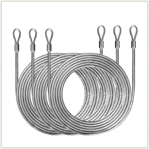 Vista 7 de ColourTree Kit de herramientas de cables de alambre de 36 pies (12 pies x 3) para toldo triangular para toldos de vela, revestimiento de PVC, metal