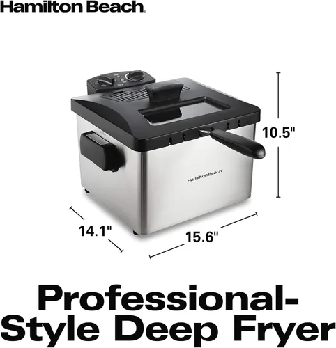 Vista 8 de Hamilton Beach - Freidora eléctrica profunda con cesta y tapa, capacidad de aceite de 4.5 litros / 19 tazas, control de temperatura, ventana