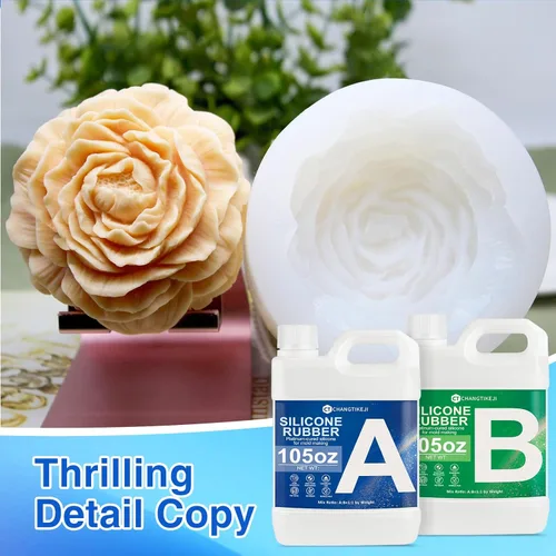 Vista 3 de CHANGTIKEJI Kit de fabricación de moldes de silicona, silicona líquida súper elástica de 210 onzas para curado rápido, moldes de fundición de goma