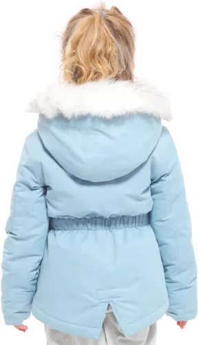 Vista 2 de Rokka&Rolla Abrigo de invierno resistente al agua para niñas con forro polar de sherpa cálido con piel con capucha