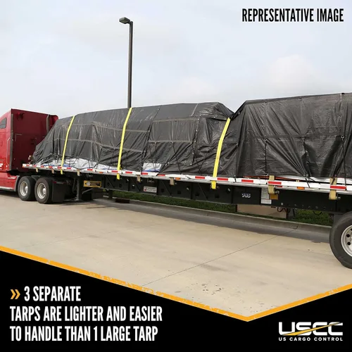 Vista 9 de US Cargo Control Lona de madera ligera de 3 piezas, material impermeable de poliéster recubierto de PVC de 14 onzas, protección duradera para tu