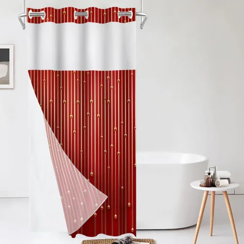 Vista 184 de Shrahala Father and Child Embracing No Hooks Shower Curtain with Snap in Liner Set, Tender Moment Captured Bathroom Décor Polyester Fiber Waterproof