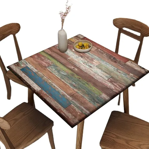 Vista 13 de Mantel elástico cuadrado para mesas de hasta 36 pulgadas, mantel ajustable impermeable con estampado bohemio, mantel de poliéster lavable