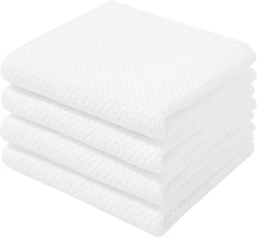 Vista 48 de Homaxy Paños de cocina de 100% algodón con tejido de gofre, ultra suaves, absorbentes, de secado rápido, 12 x 12 pulgadas, paquete de 6, amarillo