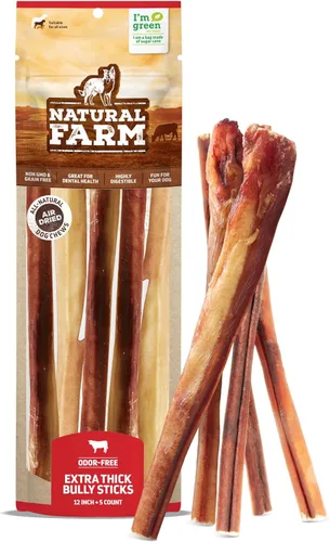 Vista 14 de Natural Farm Nervio de toro sin olor (2-3 pulgadas, 1 libra) para perros pequeños o medianos, palitos masticables 100 % de carne de res, sin OGM