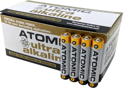 Vista 18 de ATOMIC Baterías ultra alcalinas AA/AAA/AAAA/N-Cell 1.5V (LR6 AM3, LR03 AM4, LR8D425 AM6) (AA, 4 baterías)