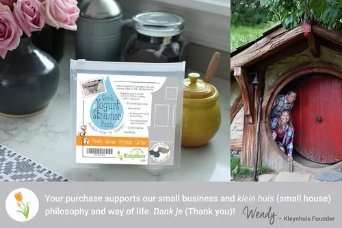 Vista 9 de Bolsa coladora de yogur griego, algodón orgánico (16 x 9 pulgadas) / alternativa a estopilla reutilizable