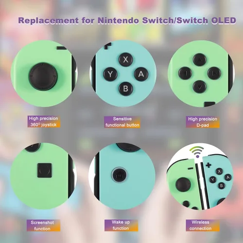 Vista 3 de Tinygu Joy Cons for Nintendo Switch, LR Wireless Joypad Controller Compatible with Nintendo SwitchLITE,WMotion ControlDouble Vibration Support