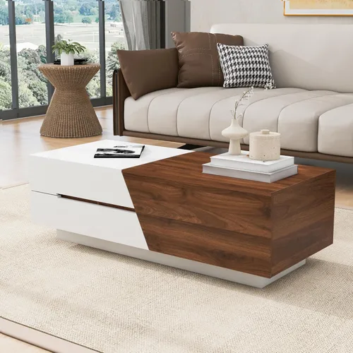 Vista 126 de Mesa auxiliar elevable, mesa auxiliar multifuncional con estantes abiertos, mesa de comedor moderna para sala de estar, oficina en casa (negro #004)