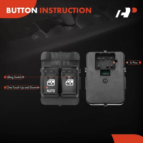 Vista 4 de A-Premium Interruptor de elevalunas eléctrico principal del lado del conductor delantero compatible con Saturn Ion 2003 2004 2005 2006 2007, solo