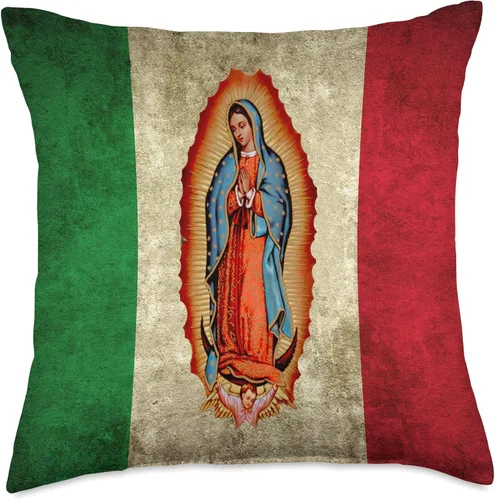 Vista 5 de Virgin Mary Accessories Co Nuestra Señora Virgen De Guadalupe - Almohada con bandera mexicana, 16.0 x 16.0 in, multicolor
