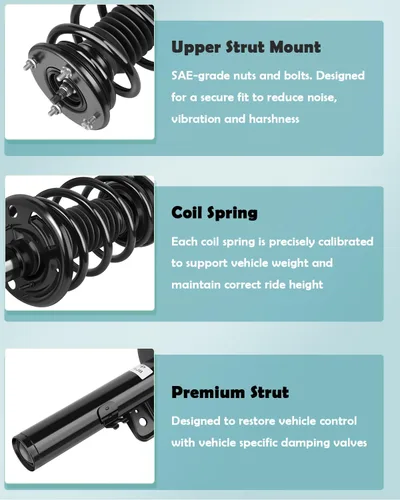 Vista 4 de SCITOO Par delantero de puntal y muelle completo compatible con 2010-2012 para Lincoln MKS Complete Struts 11545 11546