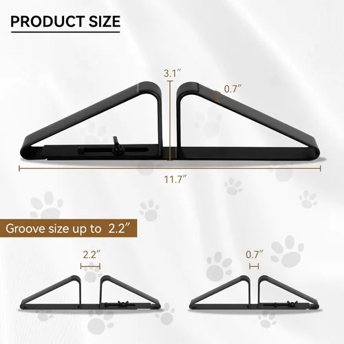 Vista 5 de Pies de soporte para puerta para mascotas (versión actualizada), juego de 2 pies de soporte de metal para puerta para mascotas para puertas
