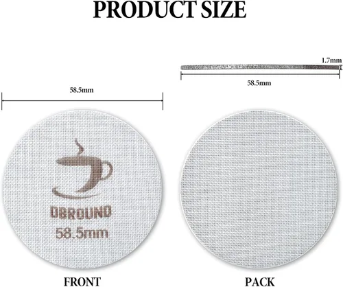 Vista 7 de Pantalla de disco de espresso de 2.303 in, filtro de malla para cafetera, pantalla de filtro de espresso reutilizable de 0.067 in y 150 μm