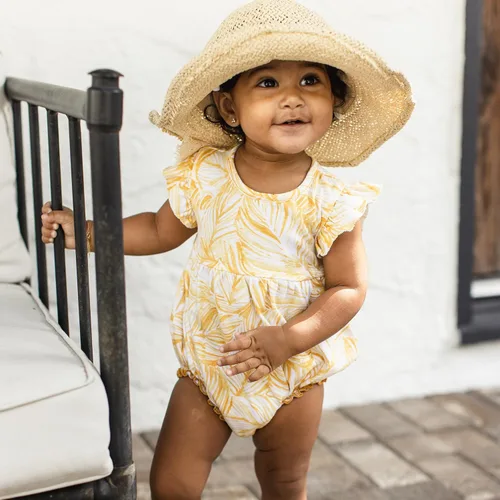 Vista 3 de Burt's Bees Baby Mameluco para bebé, 100% algodón orgánico, traje corto de una pieza para niñas recién nacidas a 24 meses