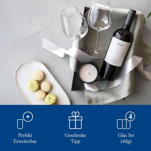 Vista 4 de Villeroy & Boch Rose Garden - Copa de vino tinto, juego de 4, 6.75 onzas, cristal de cristal, transparente