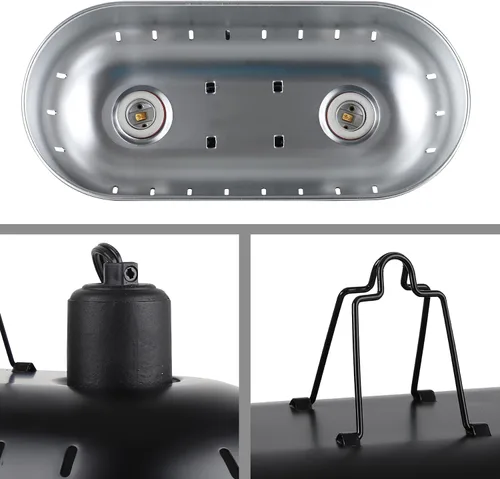 Vista 4 de DXOPHIEX Accesorio de lámpara de reptil doble de 15 pulgadas, accesorio de lámpara de calor de reptil doble Max 150W con luz solar UVA UVB de 100W