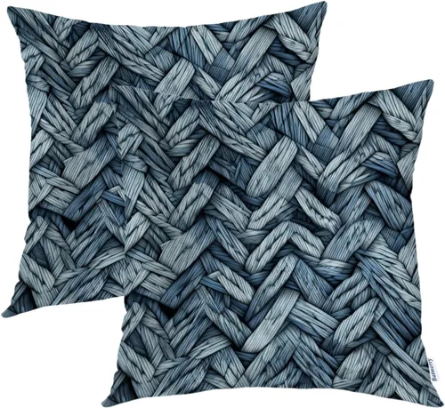 Vista 13 de Batmerry Autumn Maple Forest Throw Pillow Covers, Wooden Chair Houses Yellow Leaves Decorative Pillow Covers Digital Printing Blended Fabric for