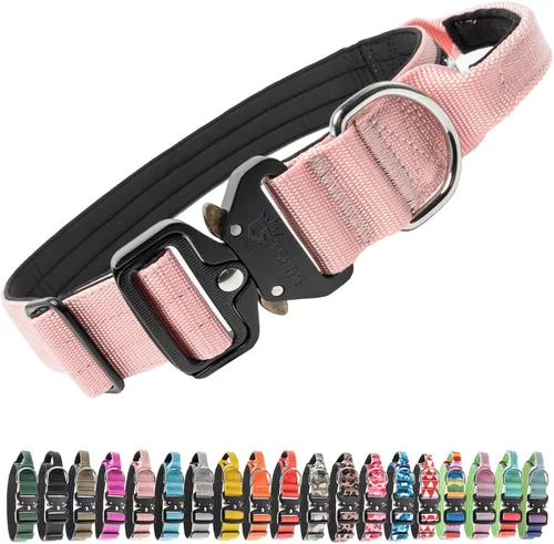 Vista 24 de TSPRO Collares Premium para Perros Collar Táctico para Perro con Asa y Hebilla Metálica de Liberación Rápida de Servicio Pesado Duradero Grueso