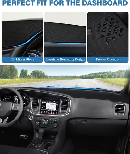 Vista 131 de FIILINES - Cubierta para tablero, accesorio para tablero de malla antideslizante, parasol sin reflejos y protector compatible con Toyota Tundra