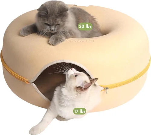 Vista 42 de Cattasaurus Peekaboo - Cueva para gatos, extra espaciosa para múltiples y grandes gatos de más de 12 libras, camas desmontables para gatos