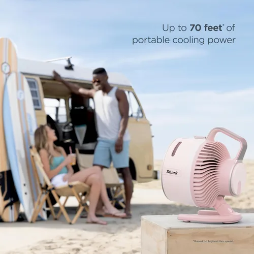 Vista 3 de Ventilador Shark FlexBreeze HydroGo—Ventilador portátil ultrapotente con neblina para interiores + exteriores. Con cable y sin cable, 5 velocidades