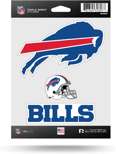 Vista 2 de Rico Industries NFL Football Triple Spirit Stickers Hoja de calcomanías triples