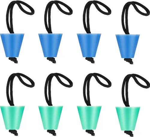 Vista 11 de Kit de tapones universales para kayak, 8 piezas, tapones de silicona para drenaje, tapones de drenaje con cordón