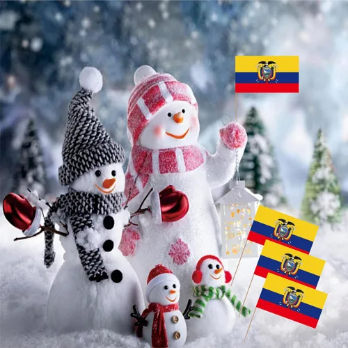 Vista 5 de Bandera ecuatoriana de palillo de dientes Ecuadoreño pequeño para cupcakes de frutas, decoración de palitos de alimentos, paquete de 100
