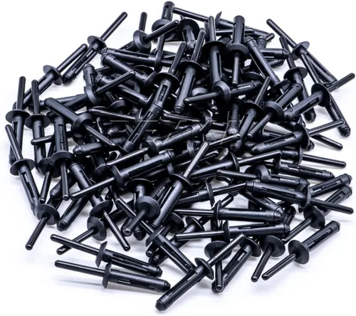 Vista 4 de Rexka 100 piezas de guardabarros para puerta de parachoques de plástico para remaches de 1/4 agujeros compatibles con Chrysler 6506007AA 07-20 Jeep