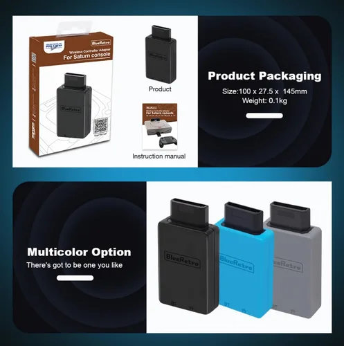 Vista 8 de RetroScaler - Adaptador de controlador inalámbrico SEGA Saturn - Compatible con consola de juegos SEGA Saturn, compatible con PS3PS4PS5, Xbox One S