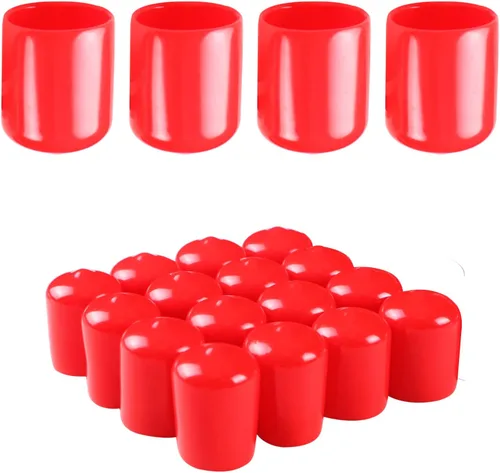 Vista 10 de Aopin Cubierta de tapa de extremo redondo de goma de 3/4 de pulgada (0.748 in), protectores de rosca de PVC flexible de tubería de tubería