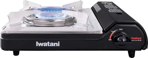 Estufa de camping Iwatani Cassette Feu Butano VA-30, una, NEGRO