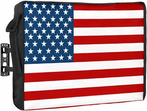 Vista 10 de Cubierta de TV para exteriores con bandera americana de 40 a 43 pulgadas resistente a la intemperie e impermeable, carcasa de TV para exteriores