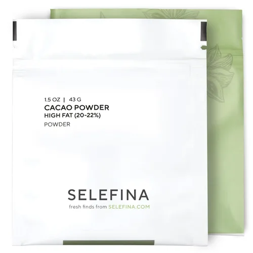 Vista 4 de Selefina Especias: Cacao en polvo, alto en grasa (20-22%) (bolsa de 1.5 onzas), sin azúcar