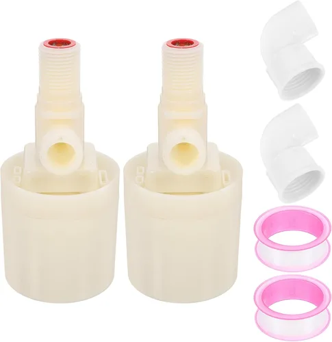 2 Sets Water Level Float Valve Automatic Control Valve for Aquarium Pool and Livestock Tanks with Threaded Inlet Sturdy Float Switch Suitable for