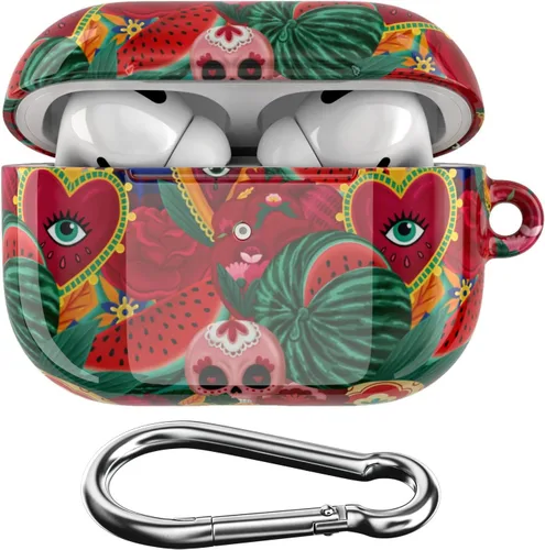 Vista 11 de Funda compatible con Airpods Pro & Pro 2 Airpods 3-2-1 generación, carcasa de plástico con impresión de cuerpo completo, diseño de clip de bloqueo
