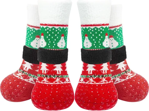 Vista 16 de EXPAWLORER - Calcetines antideslizantes para perros, evitan que se laman las patas, para pavimento caliente y pisos de madera, botines para perros